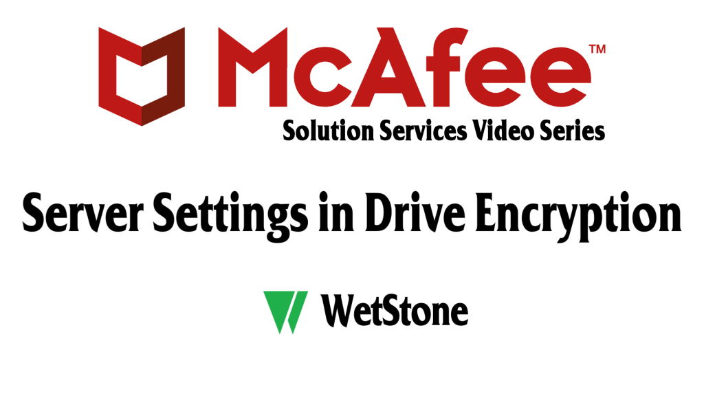 Server Settings in Drive Encryption